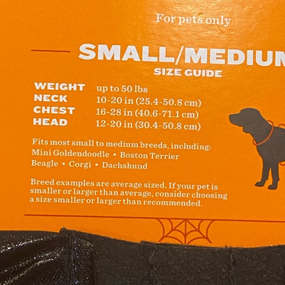 Hyde and Eek! Boutique Reflective Bat Wings Dog Pet Costume Halloween Sz S/M NWT - Picture 5 of 7